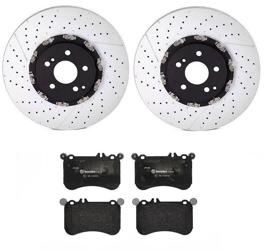 Mercedes Brakes Kit - Brembo Pads and Rotors Front (360mm) (Low-Met) 2194210212 - Brembo 3051739KIT